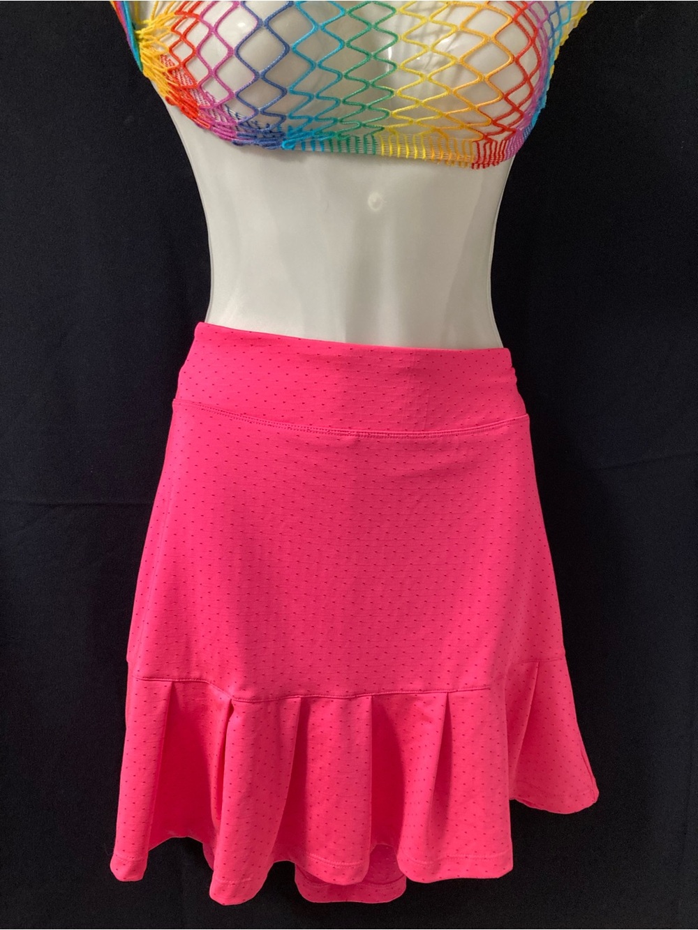 Daily Sports Bright Pink Circle Skirt with Ruffle Hem